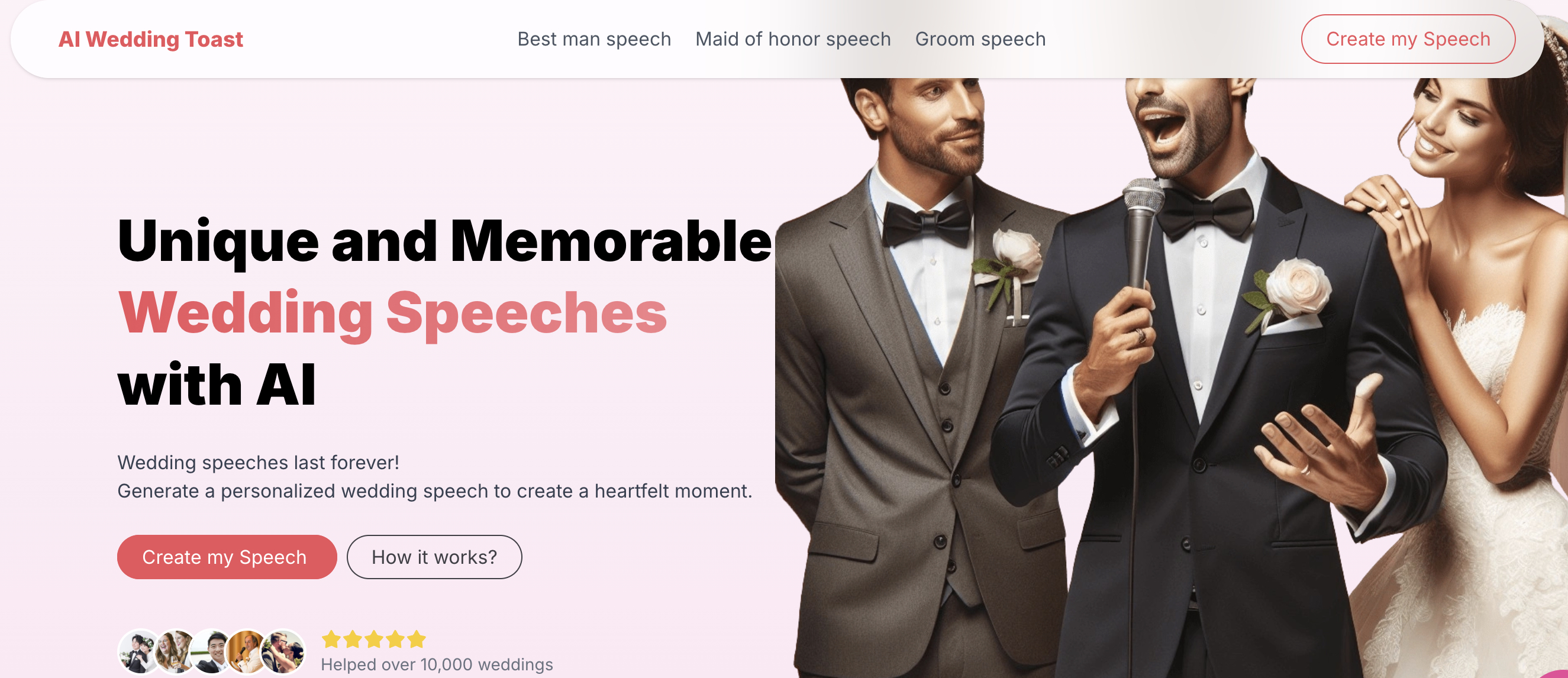 AI Wedding Toast - Create Perfect Wedding Speeches with AI in Minutes