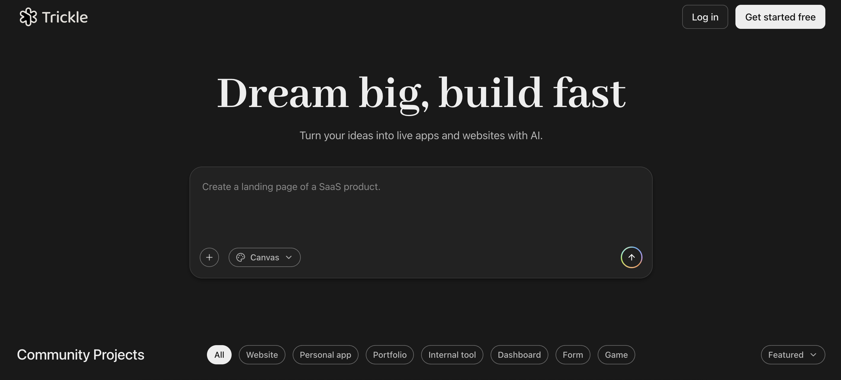 Trickel - AI-Powered Website Builder in Natural Language