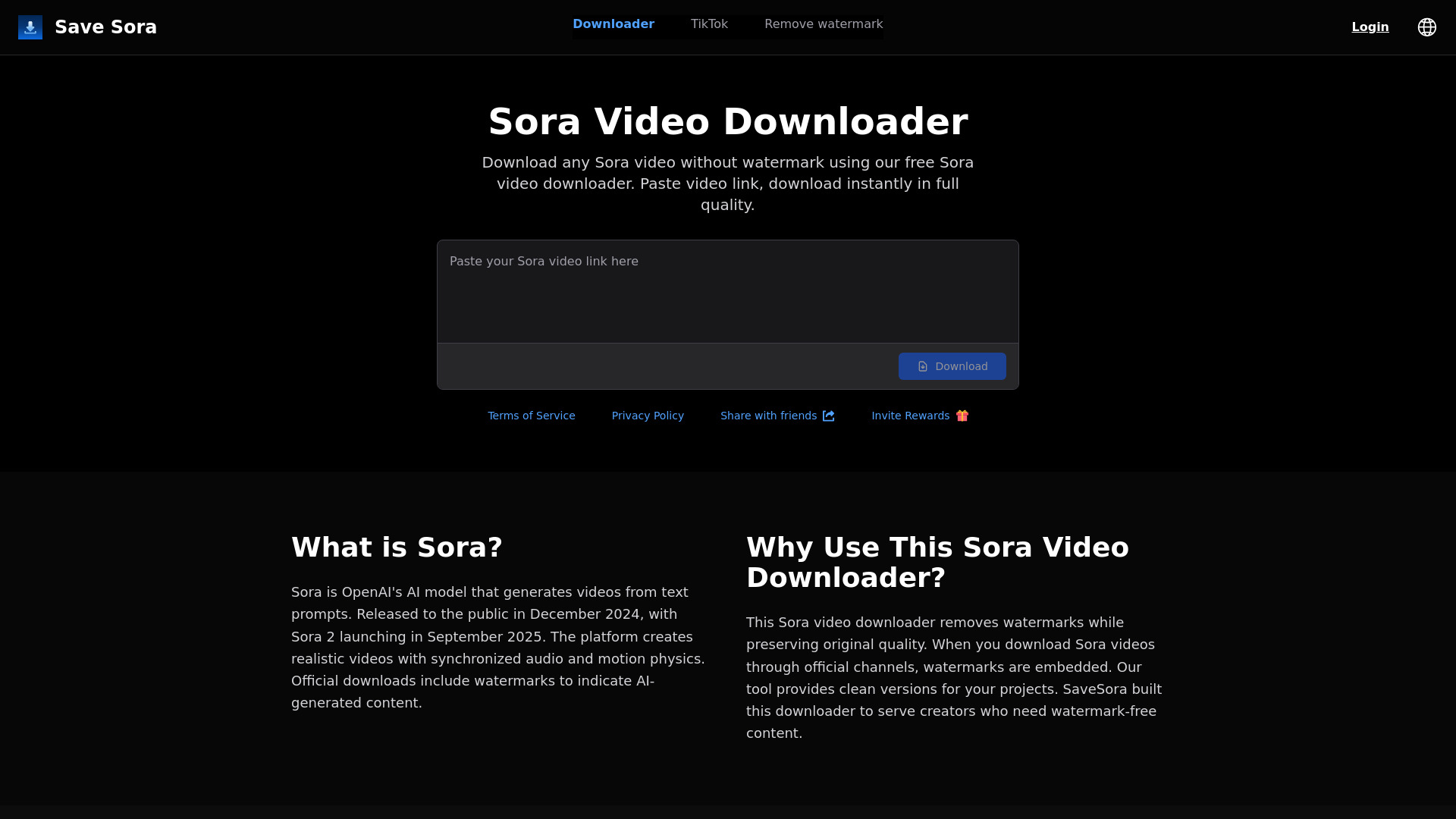 Free Sora Video Downloader - No Watermark, HD 1080P, Sora 2