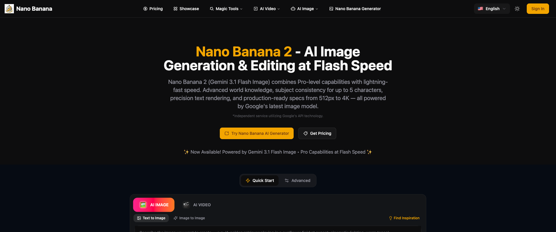 Nano Banana 2 - AI Image Generation & Editing at Flash Speed