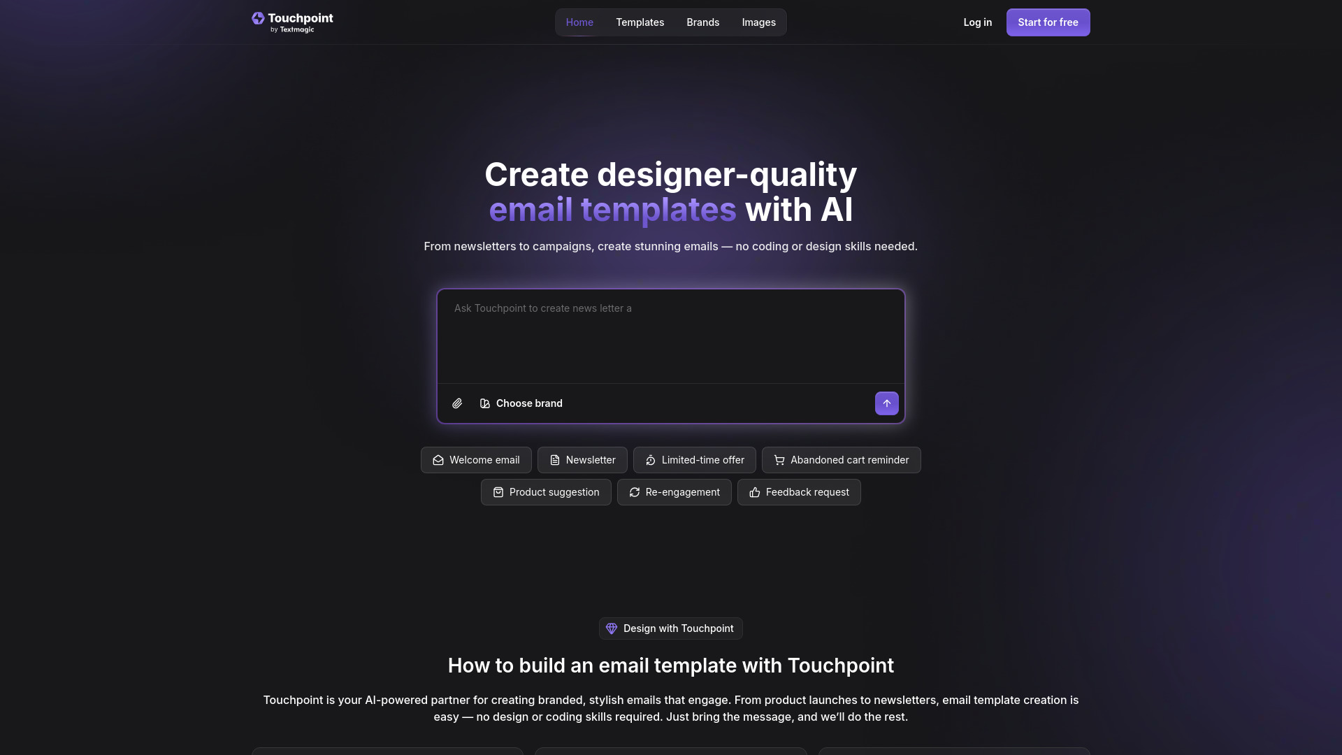 Email Template Builder: Generate Responsive Designs With AI | Touchpoint