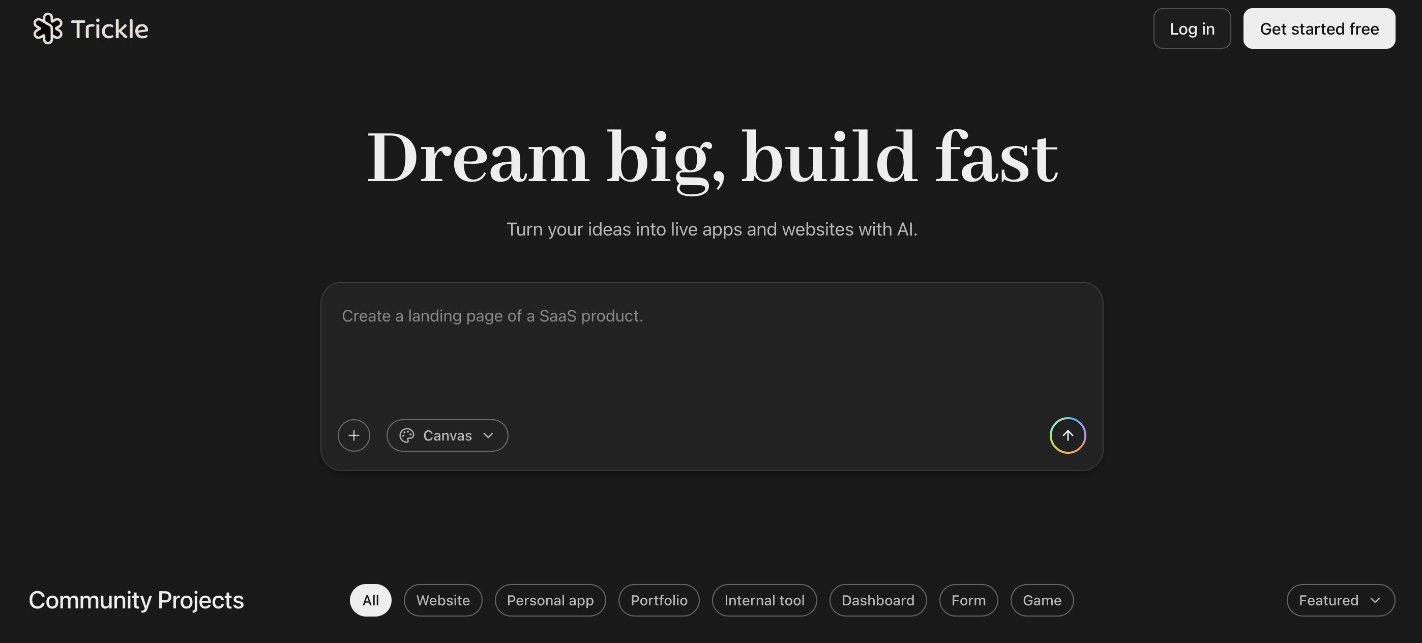 Trickel - AI-Powered Website Builder in Natural Language