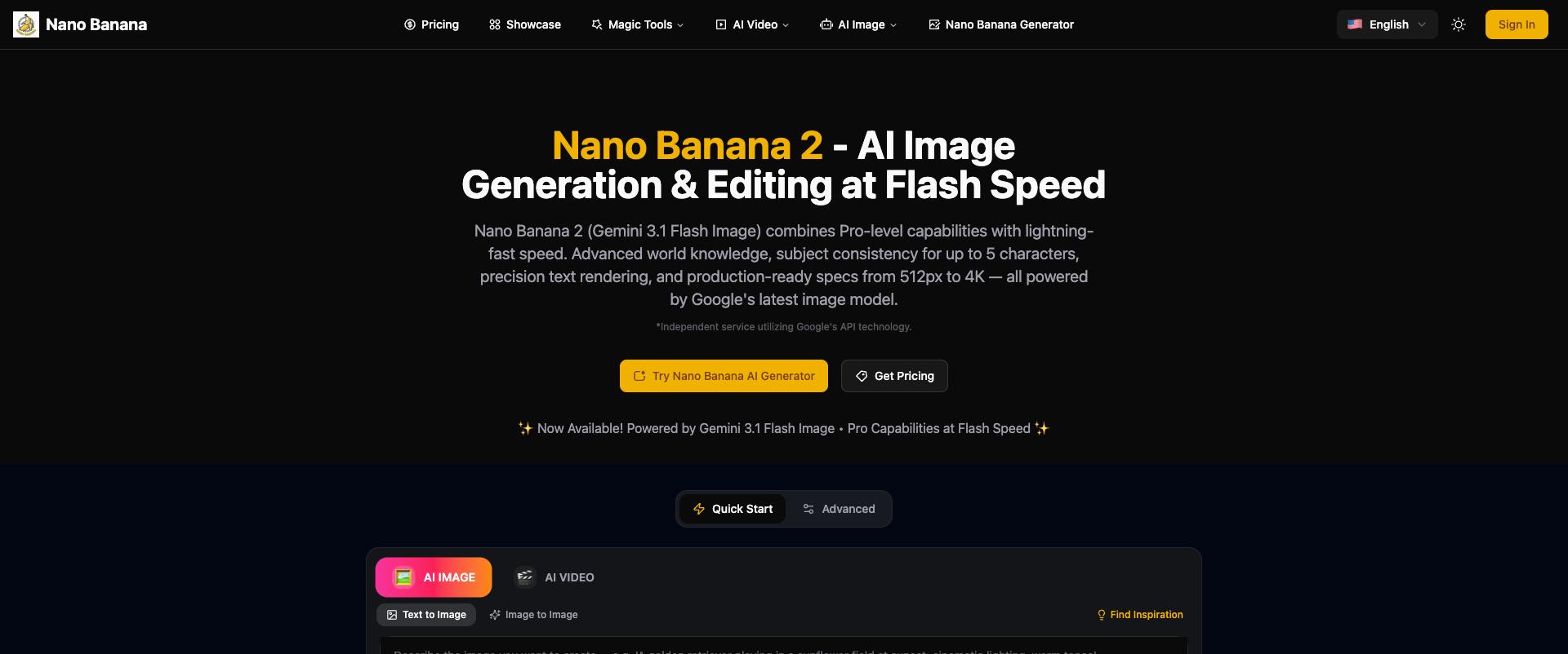 Nano Banana 2 - AI Image Generation & Editing at Flash Speed