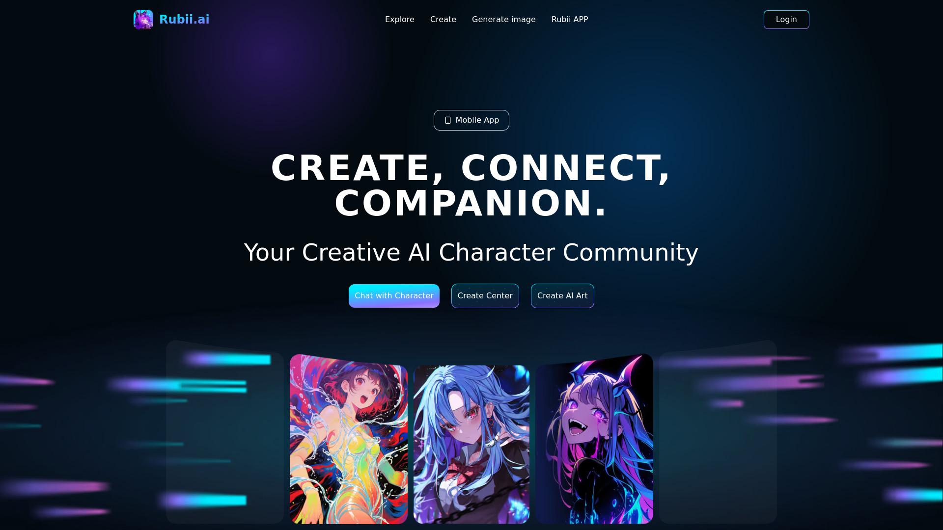 Rubii – Dynamic AI Character Chat | Unlimited Chatbot Experience | Chatbot, AI Girlfriend, Boyfriend & Roleplay Companion